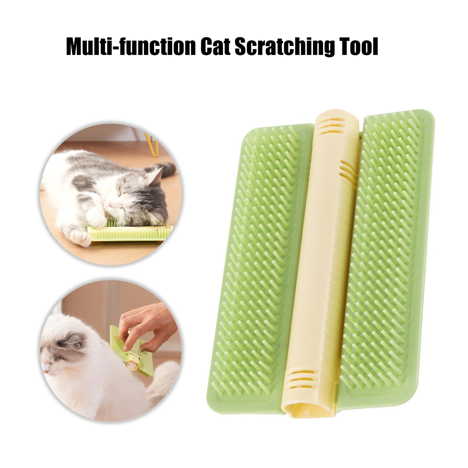 MINGZE Cat Self Groomer - Katzenpflegebogen Mit Kratzfläche & Spielzeug