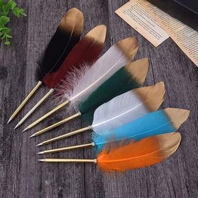 Callipe Copper Feather Quill Pen Smooth Writing Durable Elegant Design Breakage-resistant Christmas Gift Wedding Signature Pen