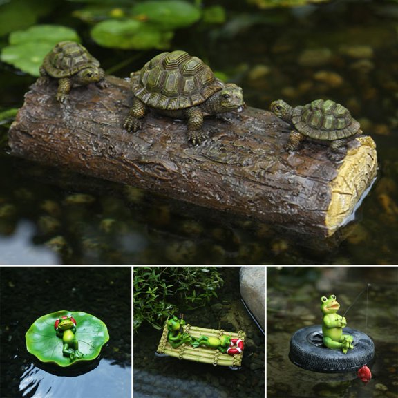 Callipe Floating Frog Ornament Waterproof Detailed Pool Decor Frog Sculpture Eco-friendly Floating Figurine Craft for Pond Pool Fish Tank