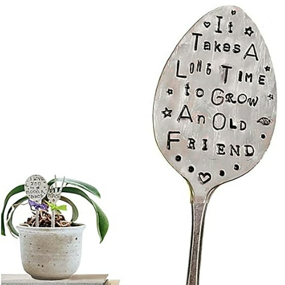 Callipe Garden Marker Friendship Gift Stamped Spoon Plant Marker Rustproof Corrosion Resistant Polished Creative Plant Marker Spoon