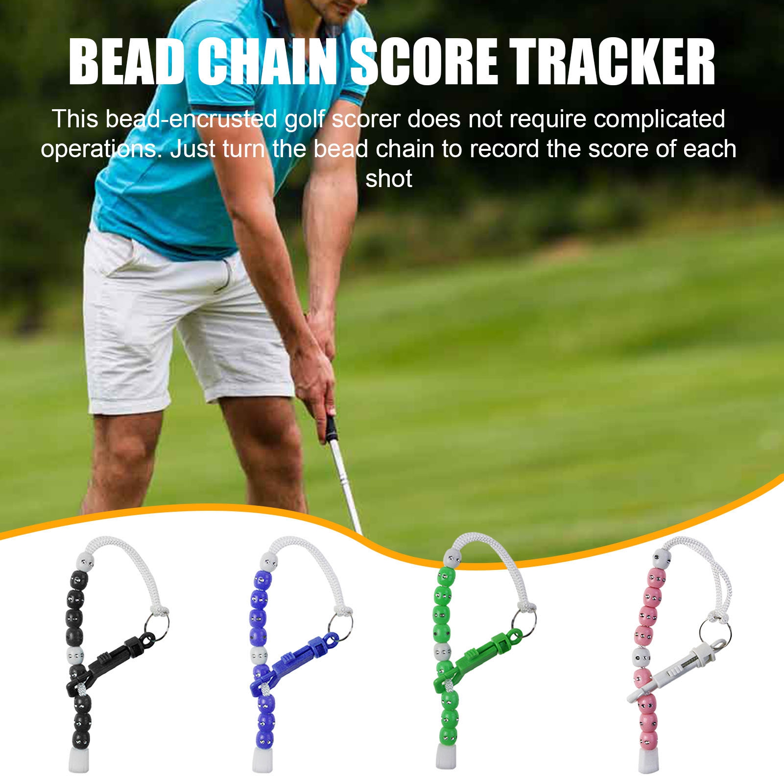 Callipe Golf Beads Counter Golf Rhinestone Bead Score Counter Stroke