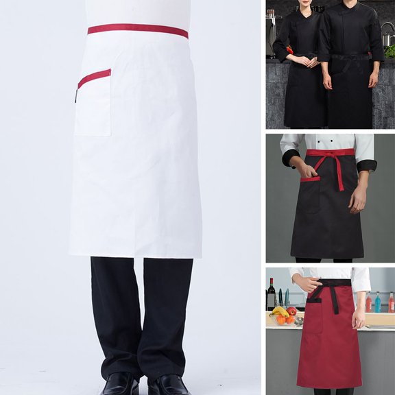 Callipe Half Apron Waterproof Chef Apron with Pockets for Men Women Adjustable Oil-Proof Stain-Proof Breathable Kitchen Cooking Apron for Home Restaurant