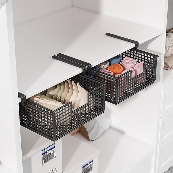 Callipe Hanging Pullout Drawer Rustproof Corrosion Resistant Large Capacity Sliding Under-Shelf Accessories Storage Bin