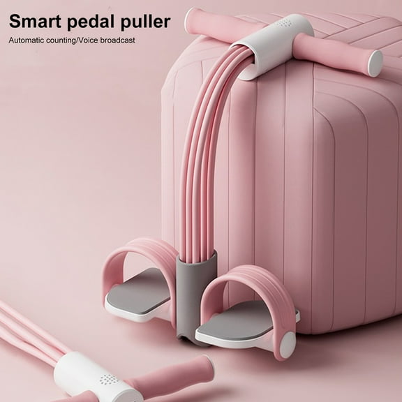 Callipe Pedal Resistance Band with Digital Counter Multifunction Tension Rope 4/6-Tube Elastic Yoga Pedal Puller Body Stretching Trainer Home Gym Workout Equipment