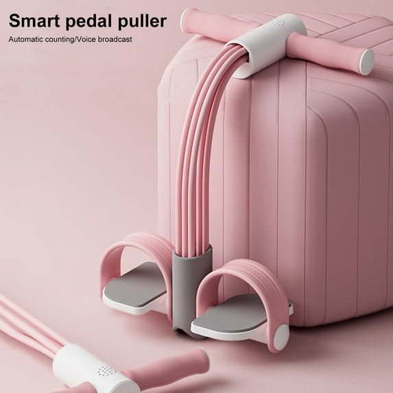 Callipe Pedal Resistance Band with Digital Counter Multifunction Tension Rope 4/6-Tube Elastic Yoga Pedal Puller Body Stretching Trainer Home Gym Workout Equipment