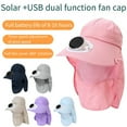 thumbnail image 1 of Callipe Solar Fan Hat with Neck Flap UV Hat with Cooling Fan USB Rechargeable Breathable Men Women Summer Outdoor Wide Brim Sun Hat, 1 of 8