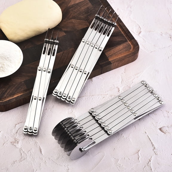 Callipe Stainless Steel Pizza Cutter Wheel Professional Adjustable Width Cookie Pastry Cutter Dough Divider for Home Kitchen Restaurant Baking School