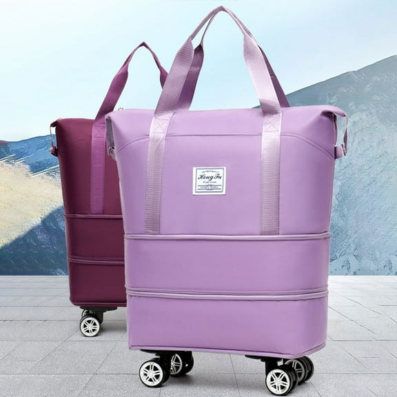 Callipe Travel Expandable Luggage Bag with Multiple Compartments Large Capacity Zipper Closure Waterproof Duffel Bag Suitcase with Wheels