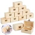 thumbnail image 1 of Callipe Unfinished Wooden Box DIY Pine Wood Treasure Chest with Locking Clasp Hinged Lid Jewelry Storage Box for Family Friends, 1 of 8