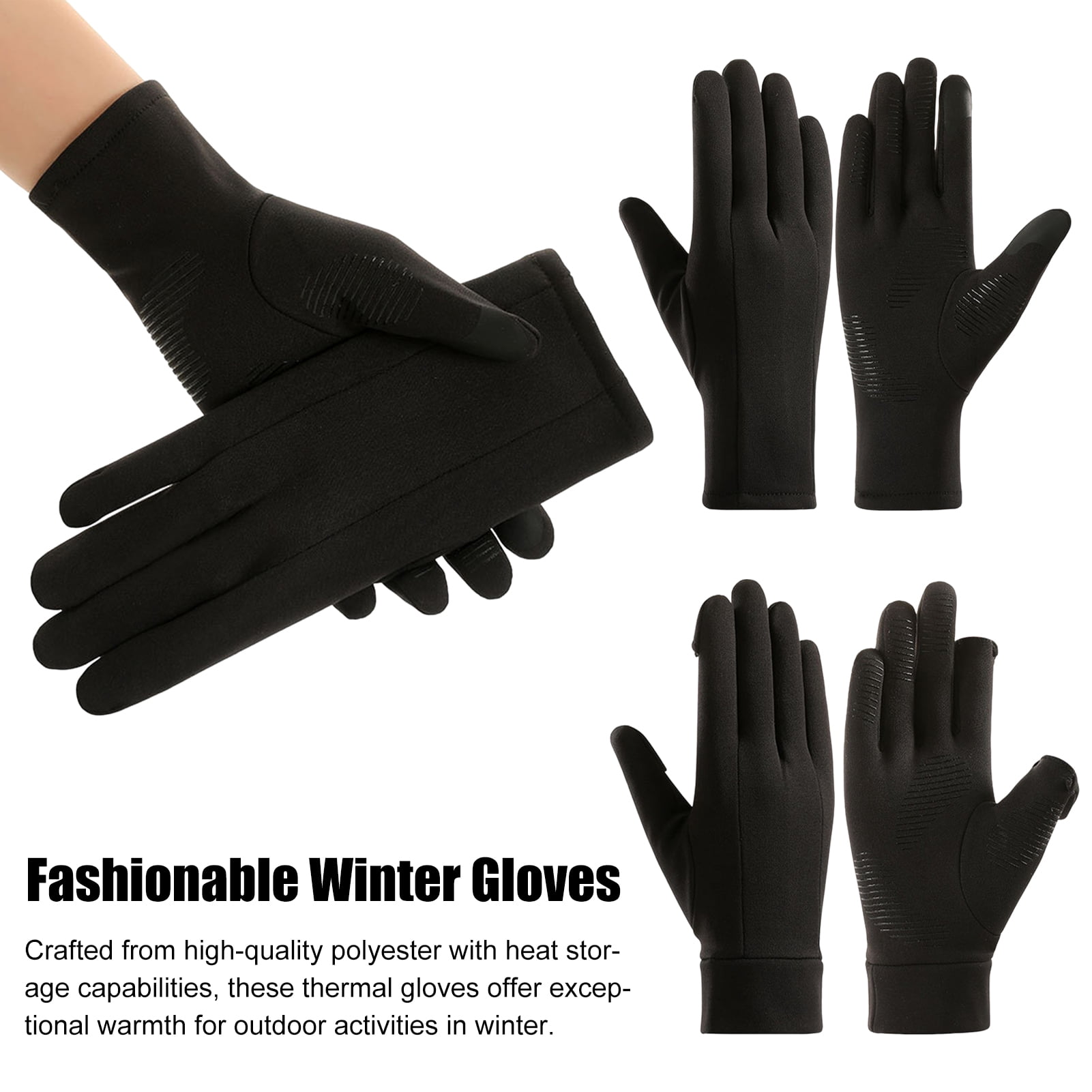 Ksunun Winter Gloves For Men & Women - Thermal Windproof Touchscreen Gloves With Grip For Skiing & Outdoor Work
