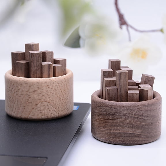 Callipe Wooden Aromatherapy Diffuser Round Car Essential Oil Diffuser Natural Wood Stick Fragrance Expanding Base Home Office Desktop Decoration