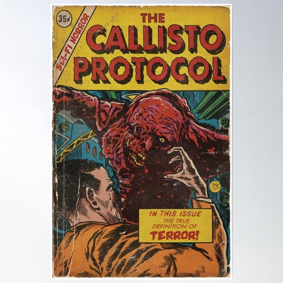Callisto Space Horror Comic Book Cover Fan Art Poster Wall Art, Modern Wall Decor, 8x12 UNFRAMED