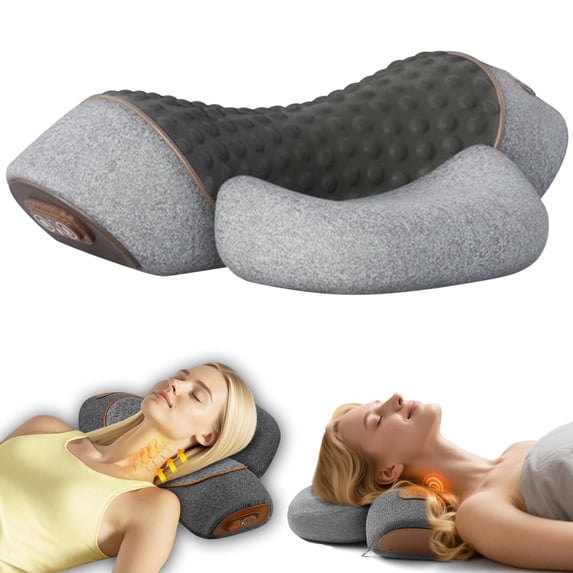 Callixe Thera Pillow, 3-In-1 Callixe Thera Pillow Massage Neck Hump with Heat & Gentle Traction,Relaxing Neck & Shoulder Support with Vibration Massage, Ergonomic Cervical Neck Memory Foam Pillow