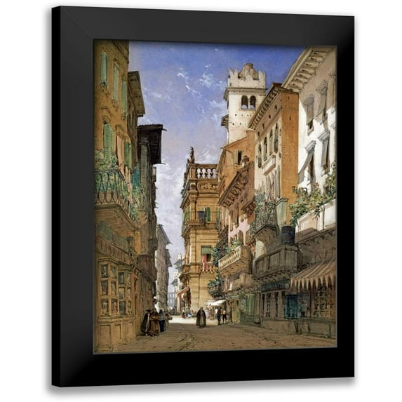Callow, William 12x14 Black Modern Framed Museum Art Print Titled - Verona