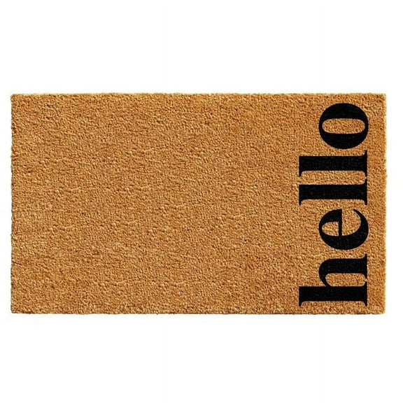 Calloway Mills 102612436NBB 24 x 36 in. Vertical Hello Rectangular Doormat, Natural & Black