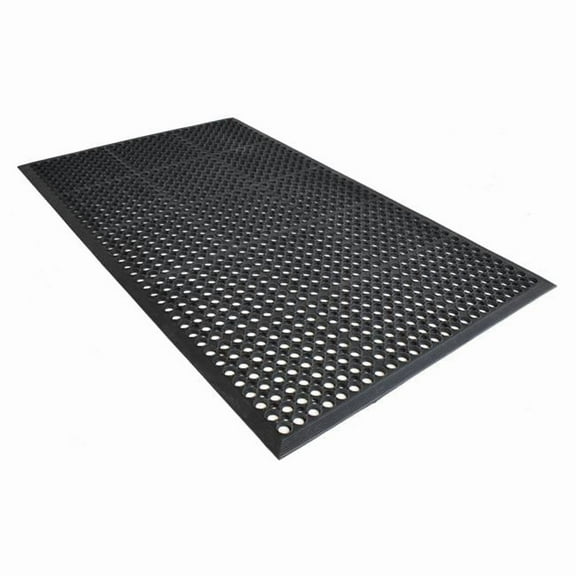 Calloway Mills 102703248 32 x 48 ft. True Step Open Circle Rubber Rectangular Doormat, Black