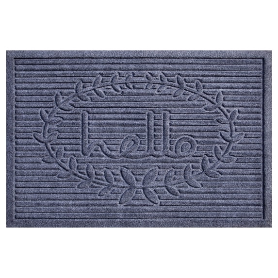 Calloway Mills 103162436 Poly Hello Indoor/Outdoor Mat, 24" x 36", Dark Grey