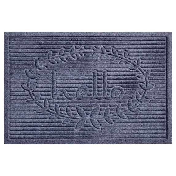 Calloway Mills 103172436 Poly Hello Indoor/Outdoor Mat, 24" x 36", Light Grey