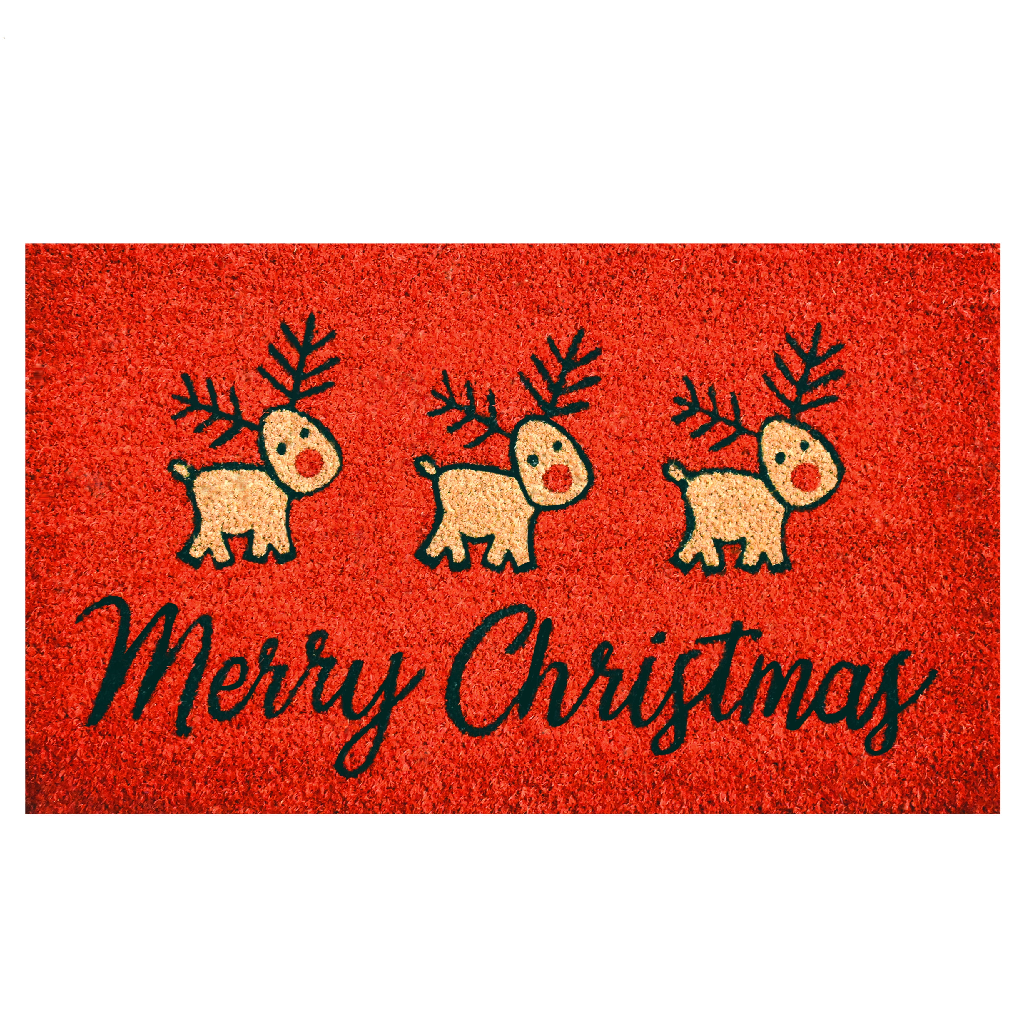 Calloway Mills 107312436 Merry Christmas Deer Doormat 24" x 36"