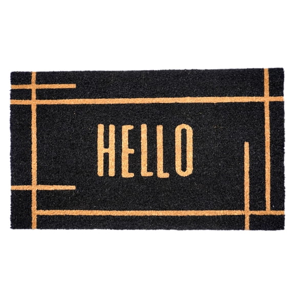 Calloway Mills 107391729 Modern Black Hello Doormat 17" x 29"