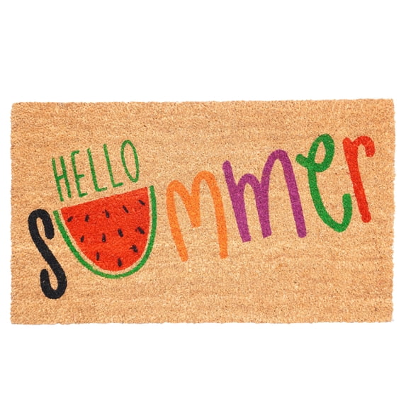 Calloway Mills 107452436 24 x 36 in. Hello Summer Rectangular Doormat, Natural & Black