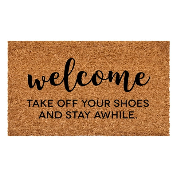 Calloway Mills 108291729 Take Off Your Shoes and Stay A while Doormat, 17" x 29"