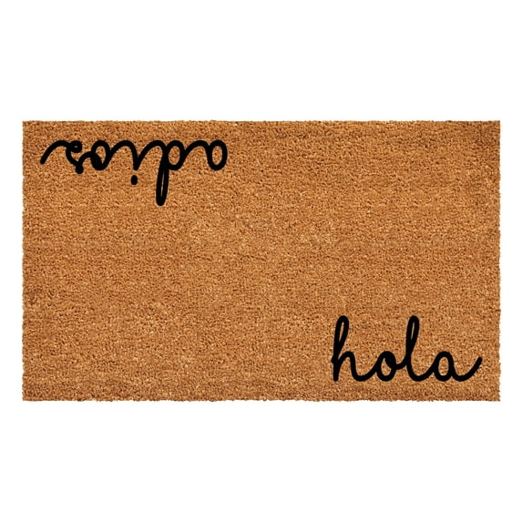 Calloway Mills 108352448 Cursive Hola Adios Doormat, 24 x 48 in.