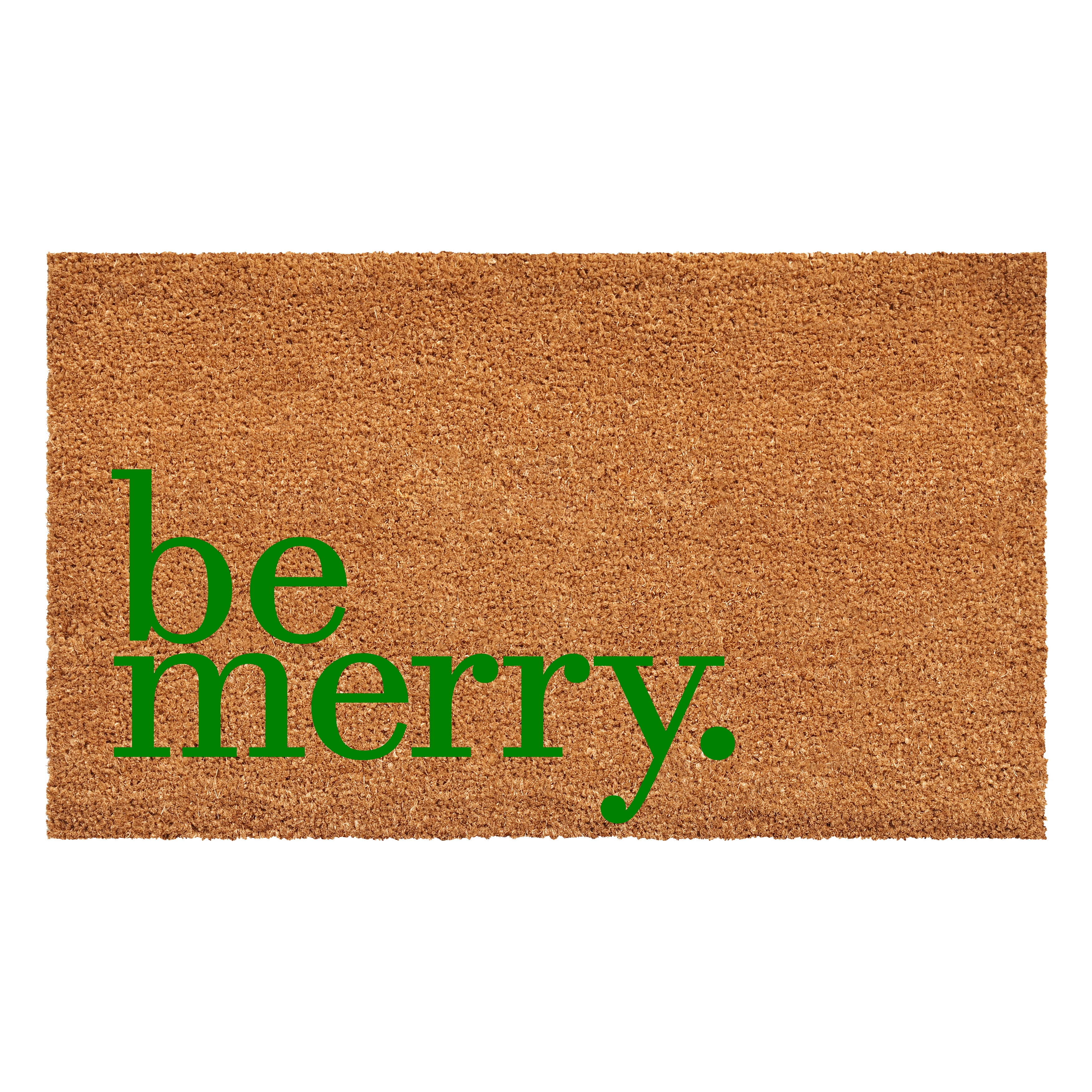 Green Coir Christmas Doormat with Vinyl Backing