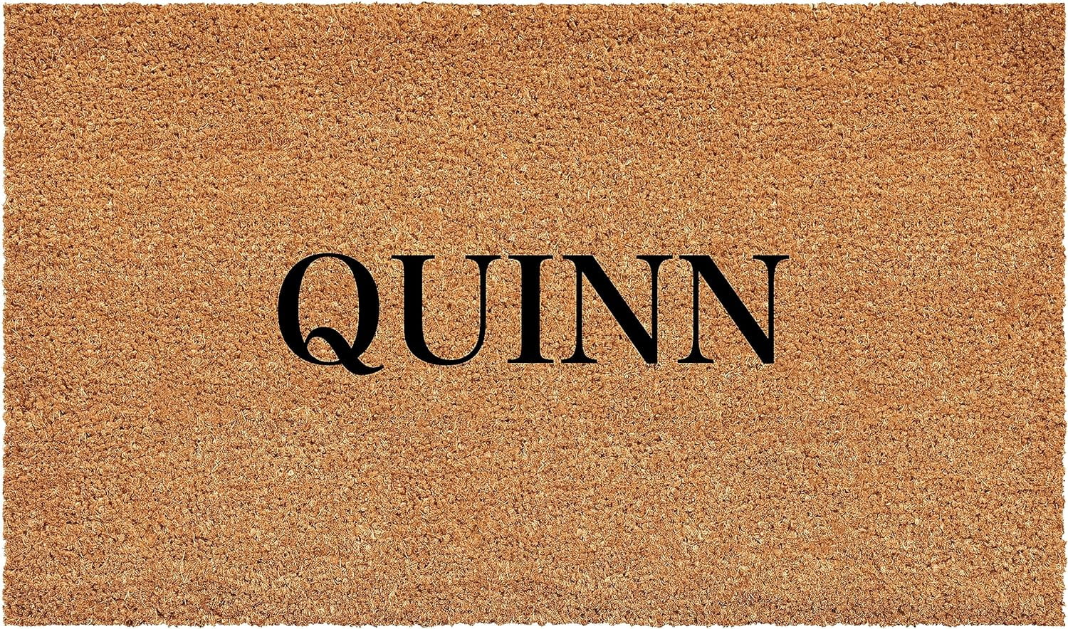 Quinn Personalized Natural Coir Outdoor Doormat 17" x 29"