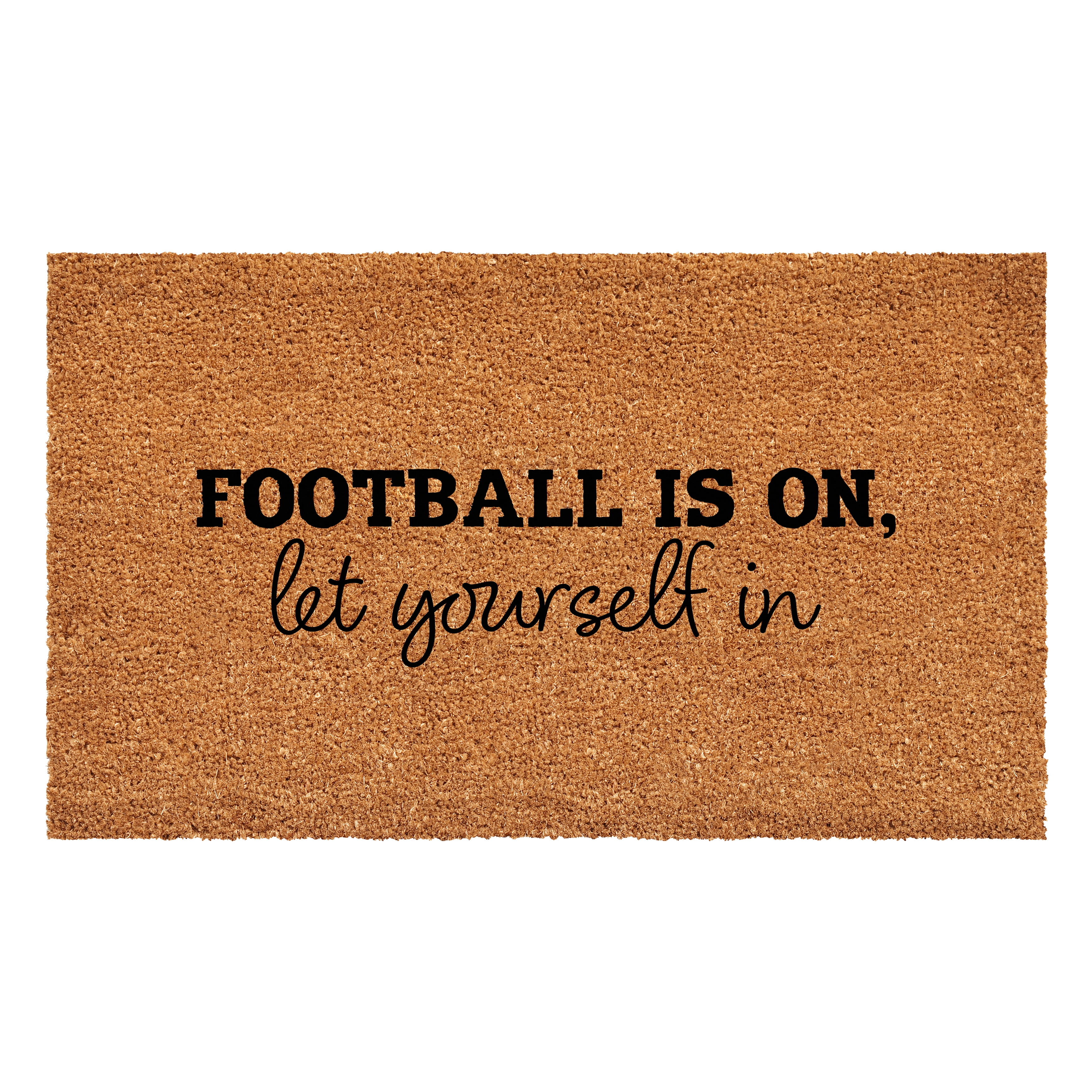 Calloway Mills 111731729 Football is on let yourself in Doormat 17" x 29"