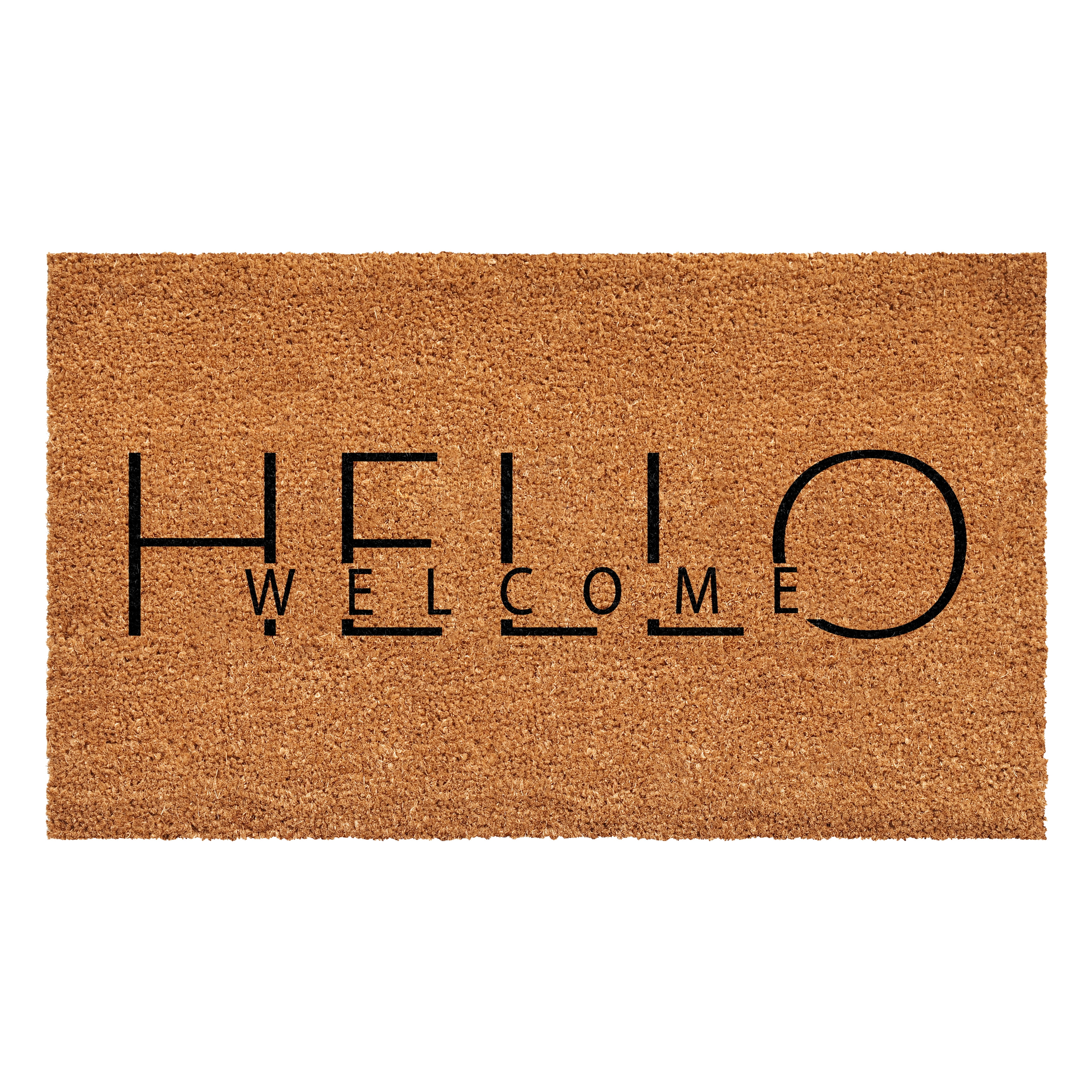 Natural Coir and Vinyl Rectangular Outdoor Welcome Doormat