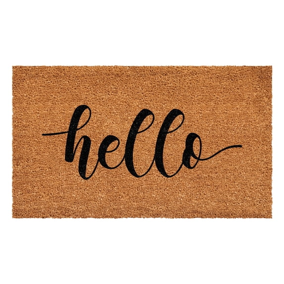 Calloway Mills 112072436 Black Hello Script Doormat 24" x 36"