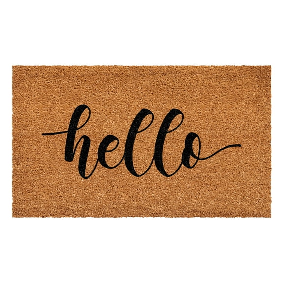 Calloway Mills 112073672 Black Hello Script Doormat 36" x 72"