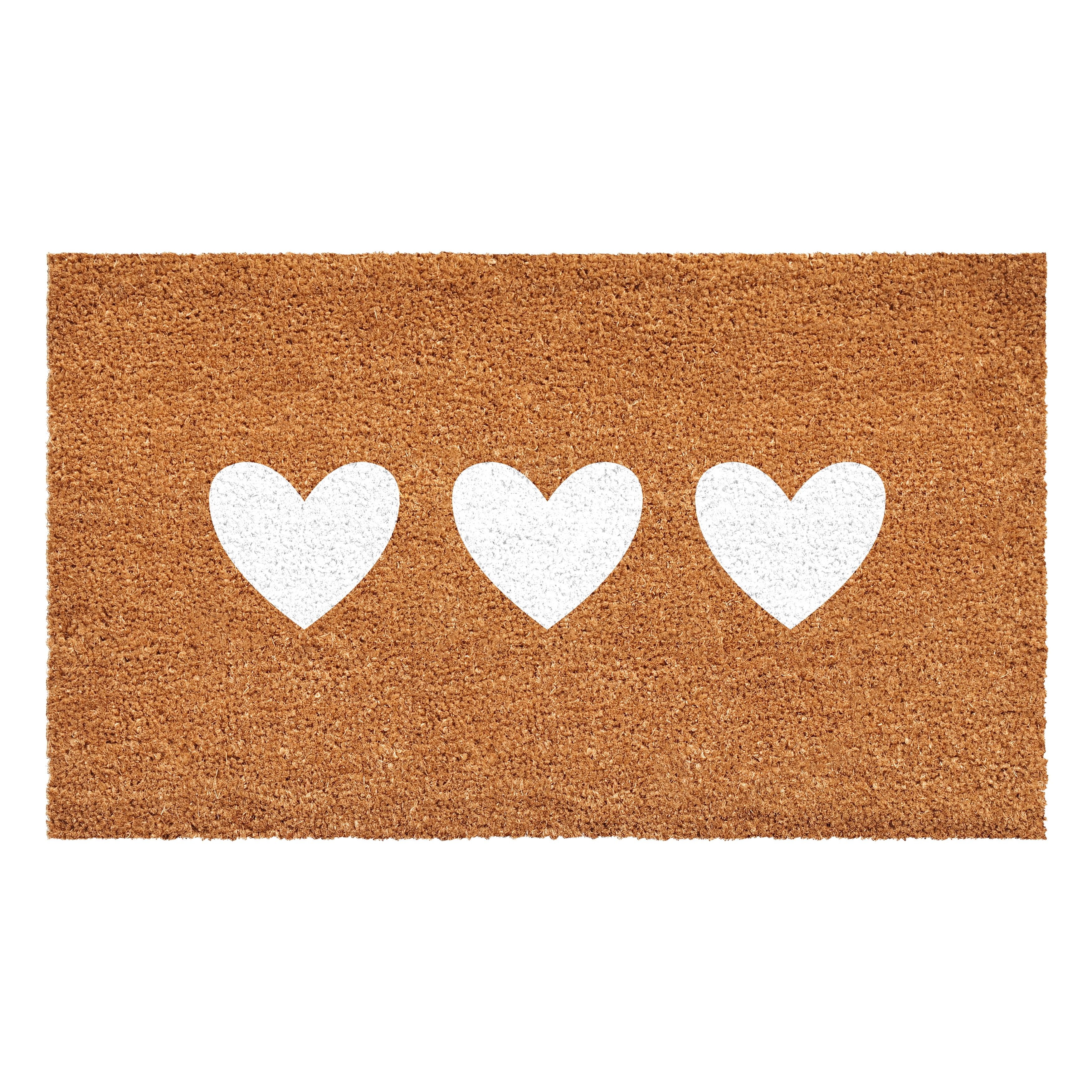 Calloway Mills 112281729 White Trio Heart Doormat 17" x 29"