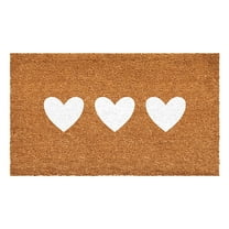 Calloway Mills 112281729 White Trio Heart Doormat 17" x 29"