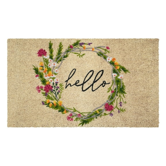 Calloway Mills 112891830 Cottage Floral Wreath Doormat 18" x 30"