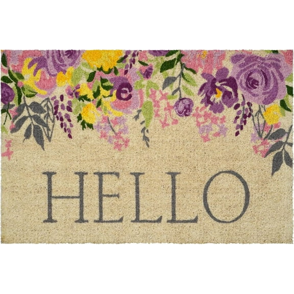 Calloway Mills 112903048 Blossoming Floral Hello Doormat 30" x 48"
