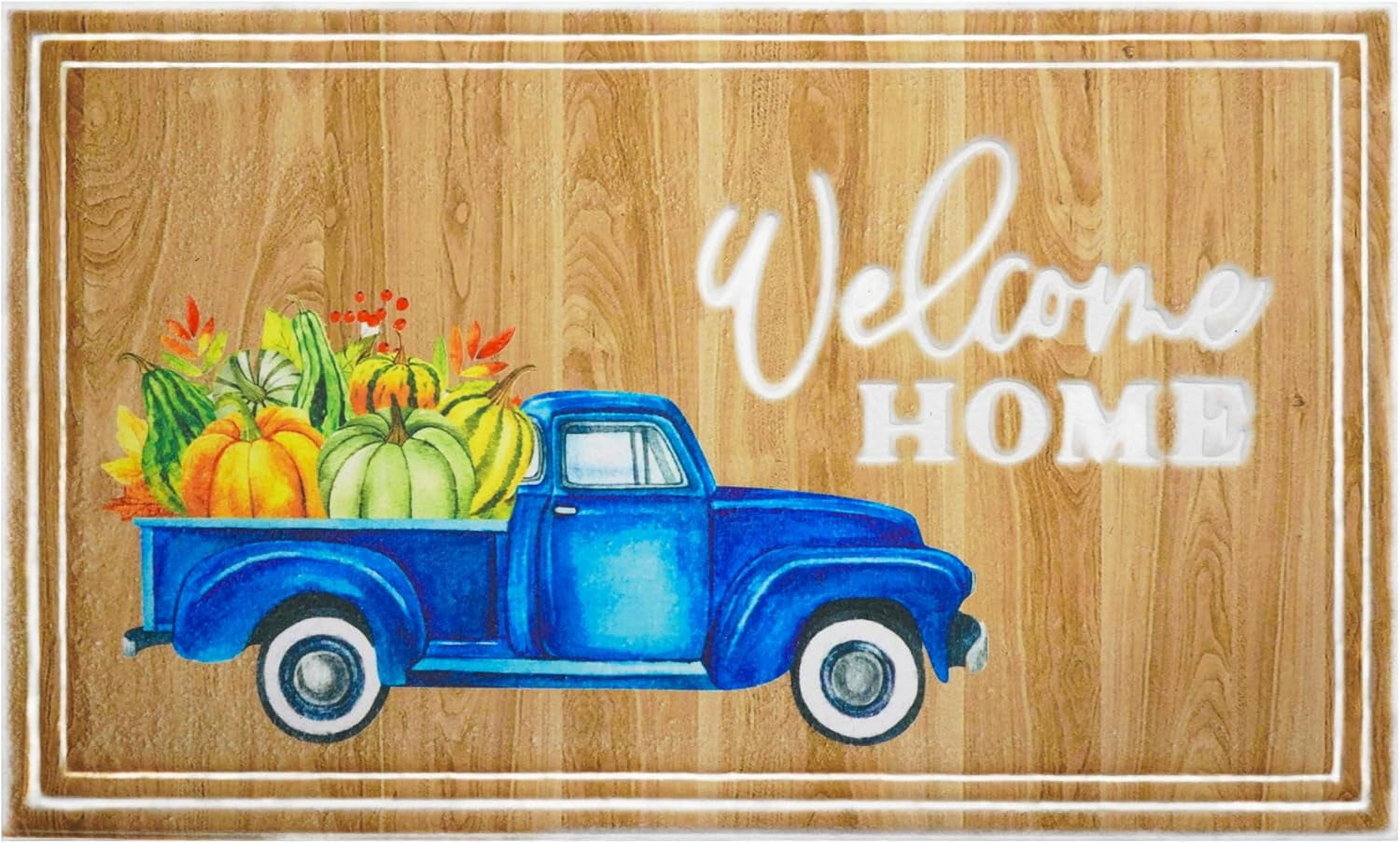 Calloway Mills 112971830 Blue Truck Welcome Doormat 18 ''x 30''