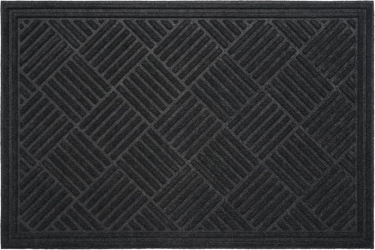 Calloway Mills 113210305 Chess Ribbed Charcoal Mat 3" x 5"