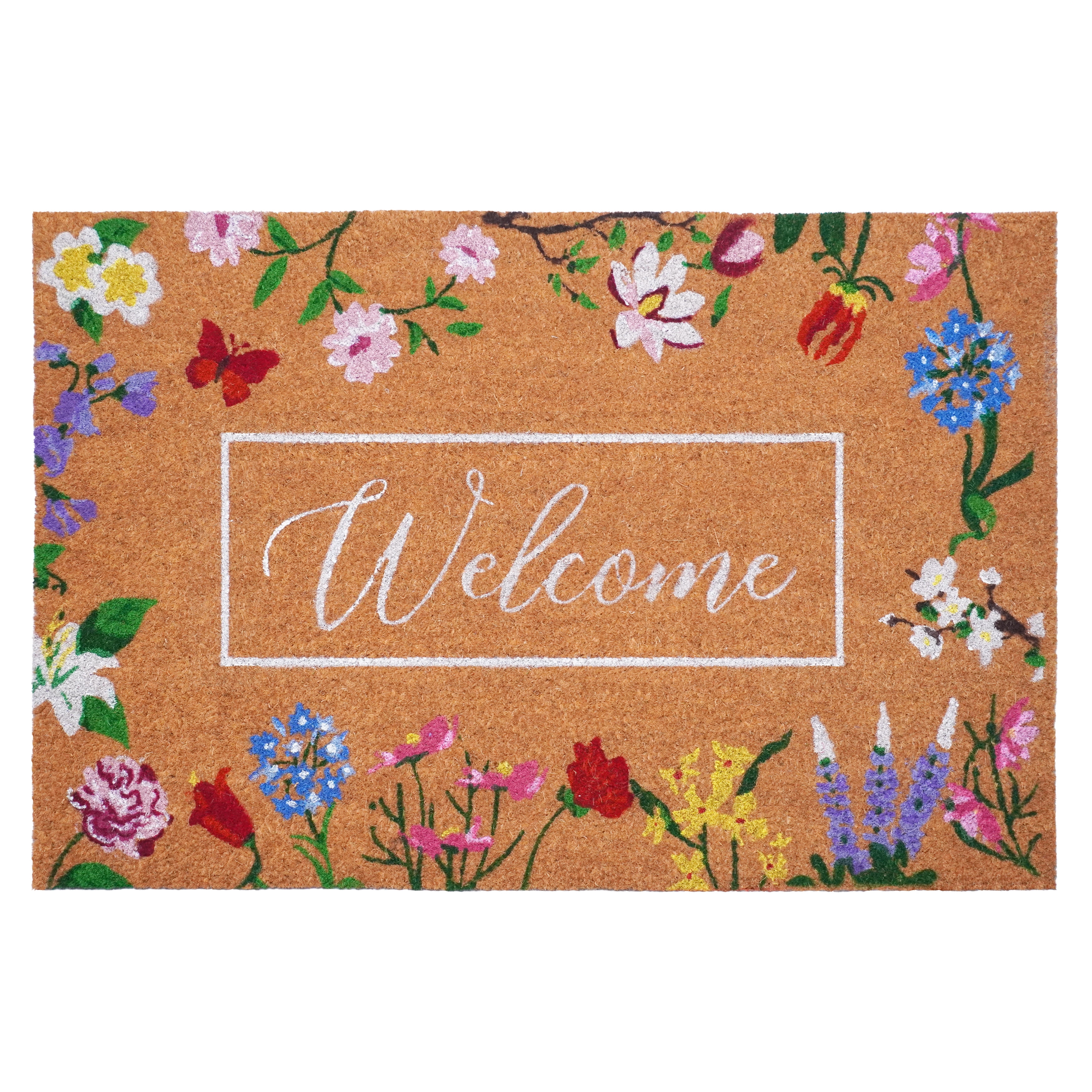Calloway Mills 114582436 Butterfly Garden Welcome Doormat, 24"x36"