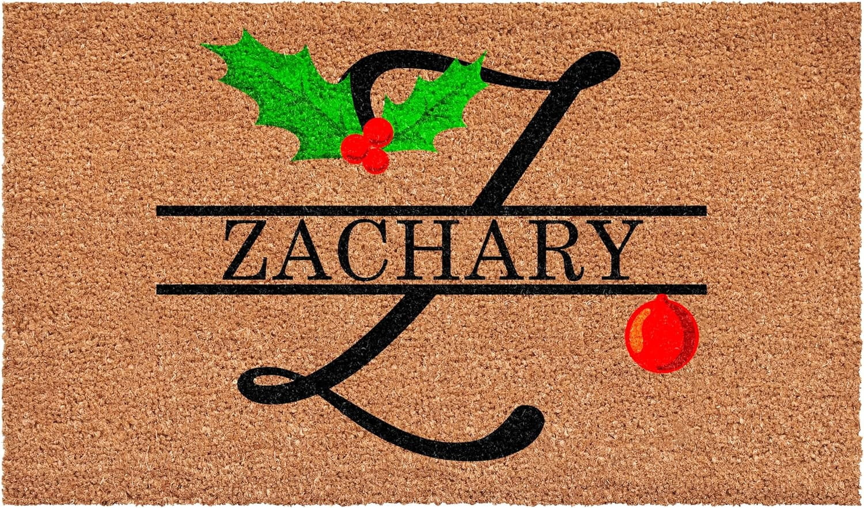 Calloway Mills 114812448Z Personalized Christmas Holly Doormat, 24"x48", Letter Z