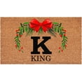 thumbnail image 1 of Calloway Mills 114821729K Personalized Christmas Wreath Doormat, 17"x29", Letter K, 1 of 4