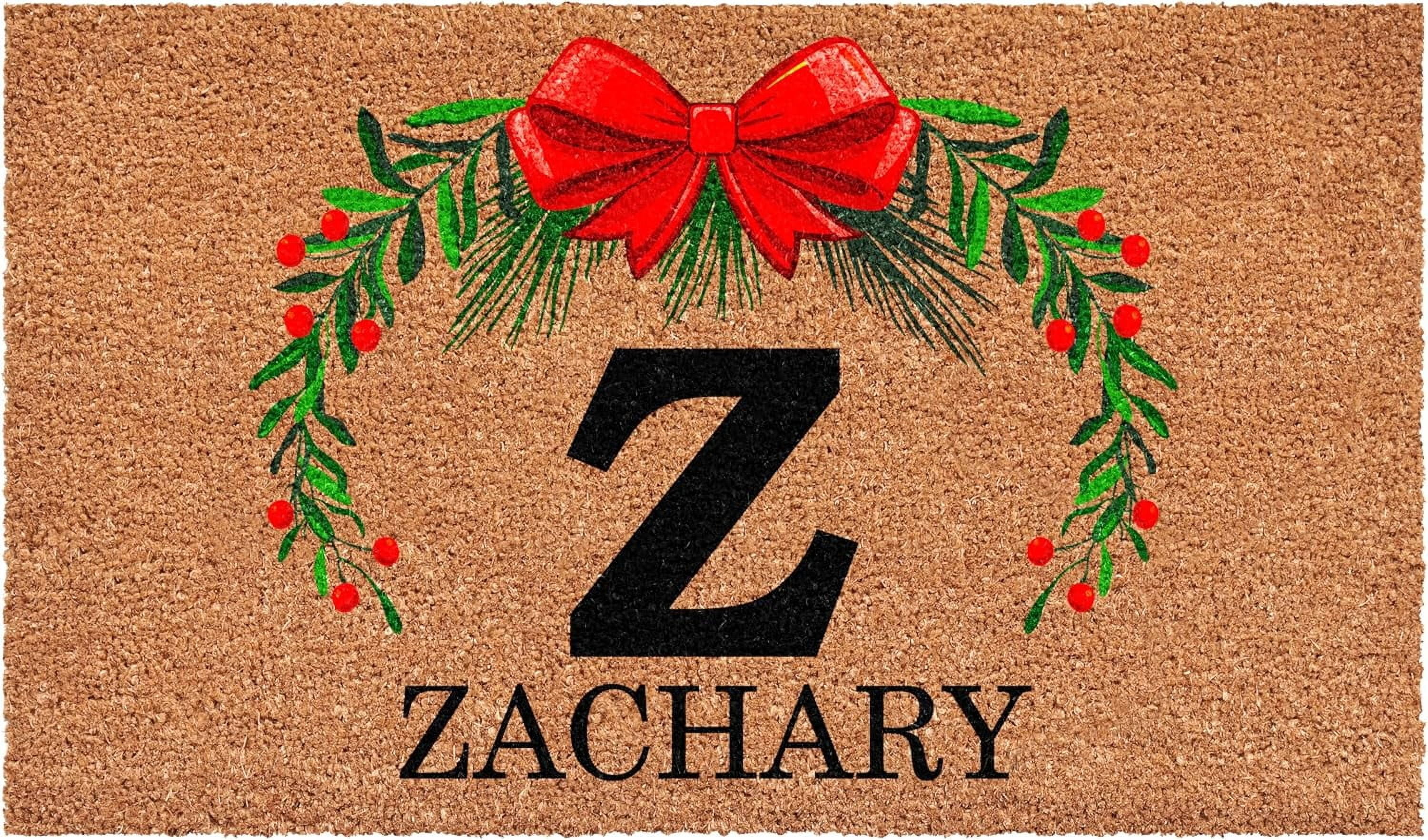Calloway Mills 114822436Z Personalized Christmas Wreath Doormat, 24"x36", Letter Z