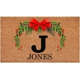thumbnail image 1 of Calloway Mills 114823672J Personalized Christmas Wreath Doormat, 36"x72", Letter J, 1 of 4