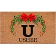 thumbnail image 1 of Calloway Mills 114823672U Personalized Christmas Wreath Doormat, 36"x72", Letter U, 1 of 4
