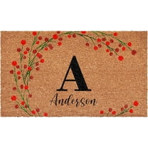 Calloway Mills 114902448A Personalized Christmas Berries Doormat, 24"x48", Letter A