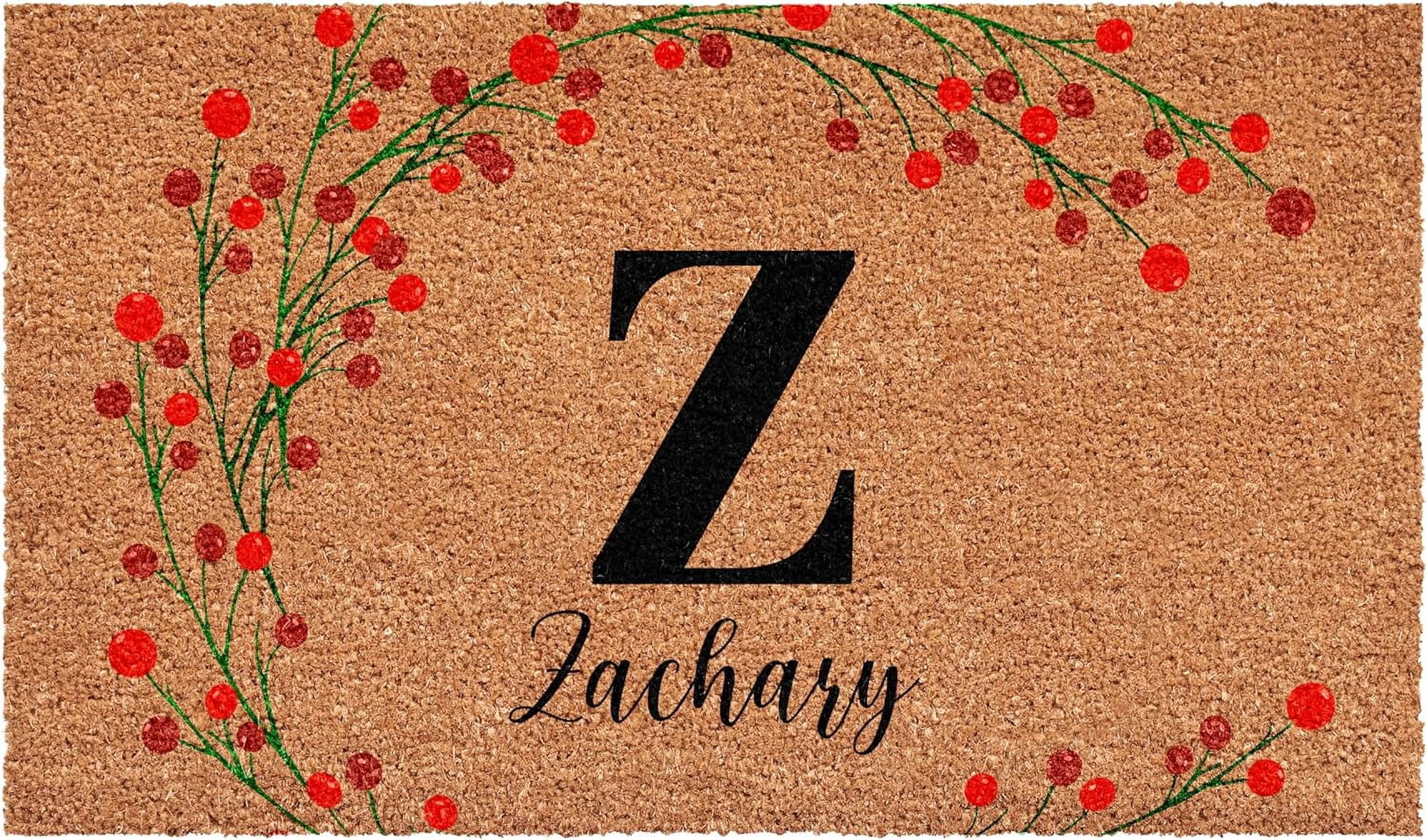 Calloway Mills 114902448Z Personalized Christmas Berries Doormat, 24"x48", Letter Z
