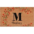 thumbnail image 1 of Calloway Mills 114903048M Personalized Christmas Berries Doormat, 30"x48", Letter M, 1 of 4