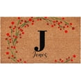 thumbnail image 1 of Calloway Mills 114903672J Personalized Christmas Berries Doormat, 36"x72", Letter J, 1 of 4