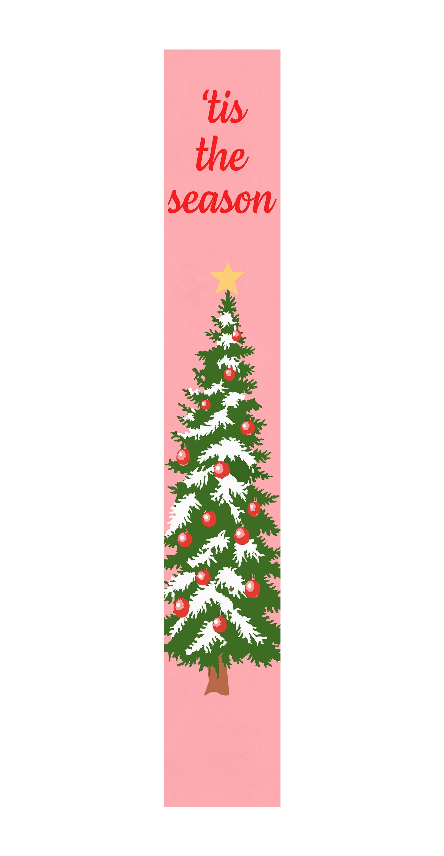Calloway Mills 118005907 Tis the Season Pink Porch Leaner 59" x 7.25"